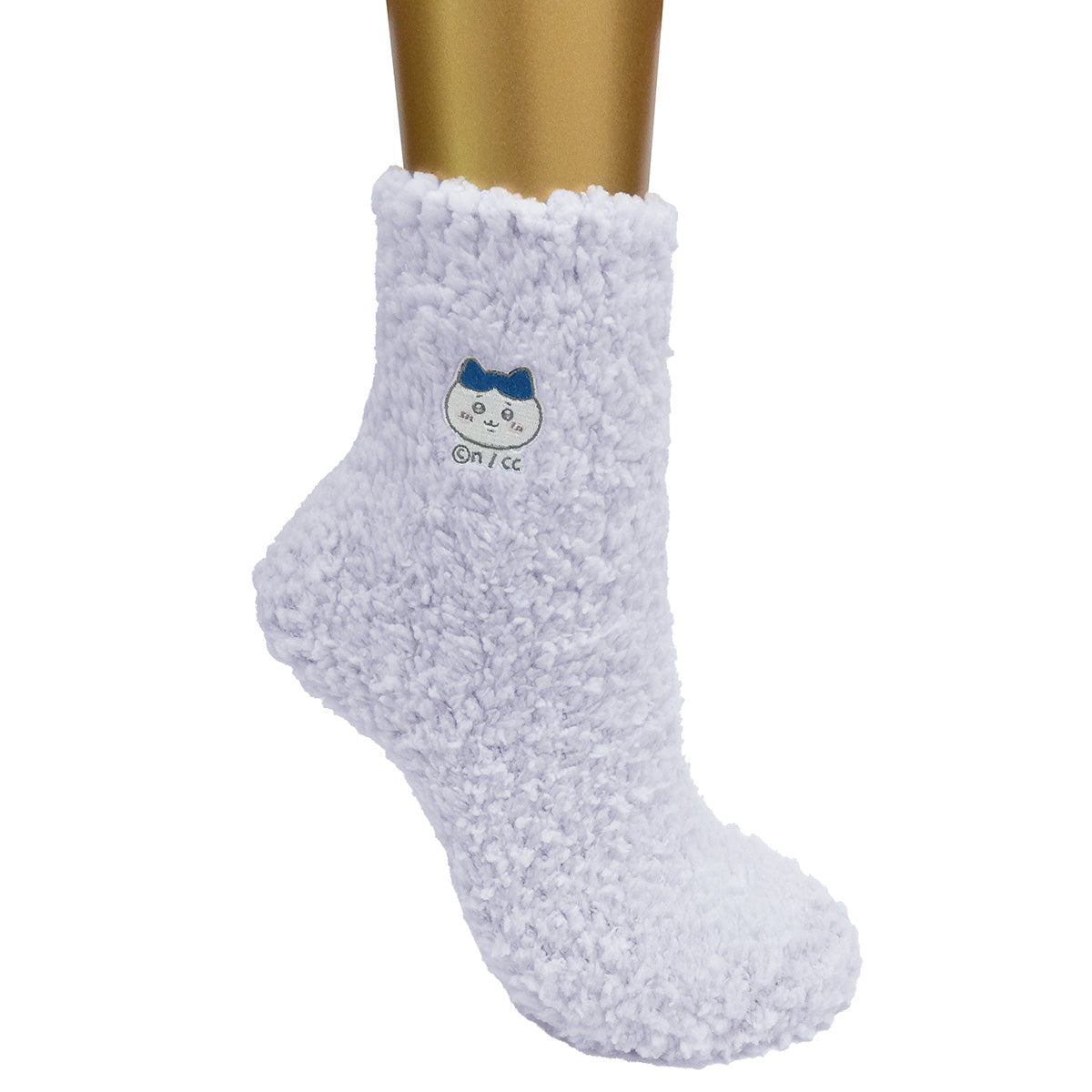 ちいかわ もこもこクルーソックス（ハチワレ パープル） レディース用