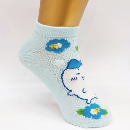 吉伊卡哇 網眼運動襪（小八貓・夏威夷風）