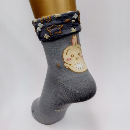 ちいかわ 折返しクルーソックス（うさぎ）レディース用