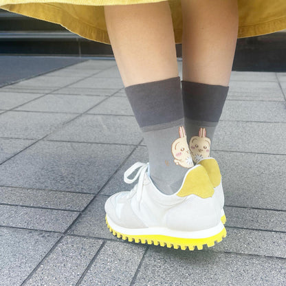 ちいかわ 折返しクルーソックス（うさぎ）レディース用