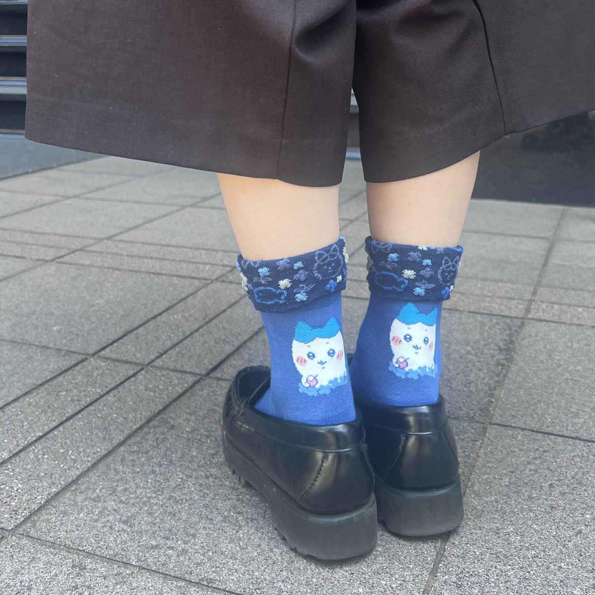 ちいかわ 折返しクルーソックス（ハチワレ）レディース用