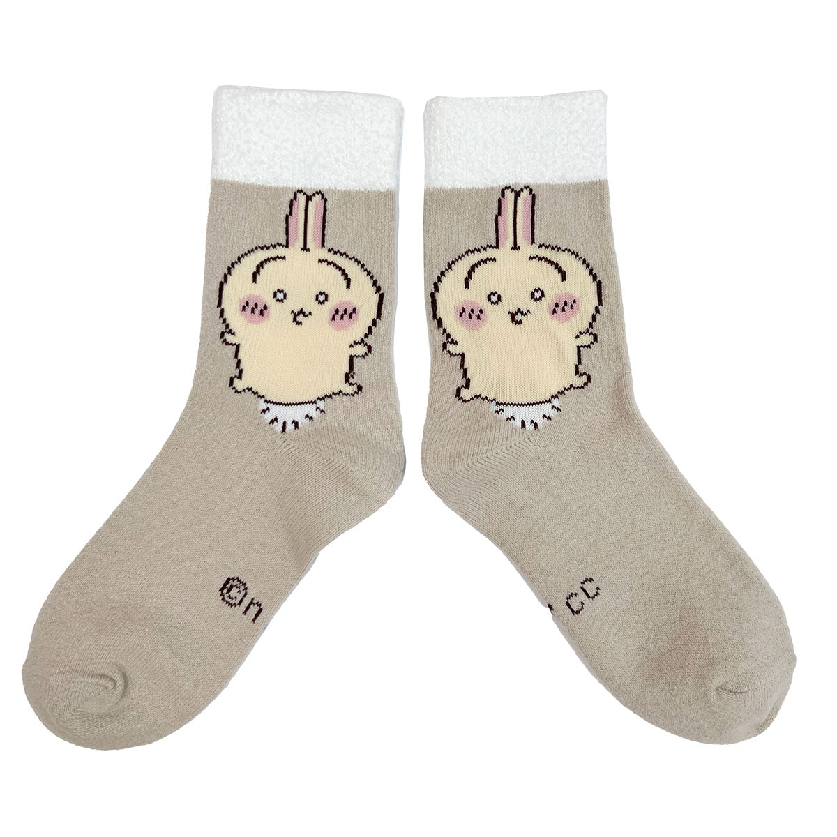 Chiikawa Top Moltom Crew Socks (Usagi) - Women