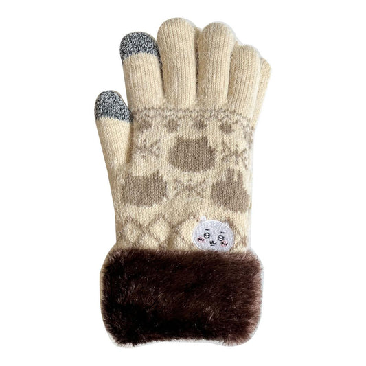 Chiikawa Smartphone-Compatible Gloves (Chiikawa Ivory)