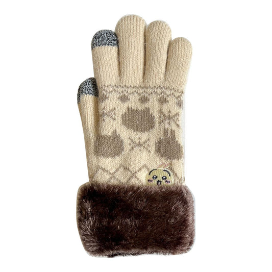 Chiikawa Smartphone-Compatible Gloves (Usagi Ivory)