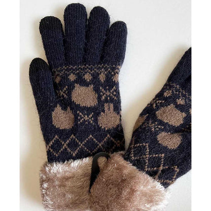 Chiikawa Smartphone-Compatible Gloves (Hachiware Navy)