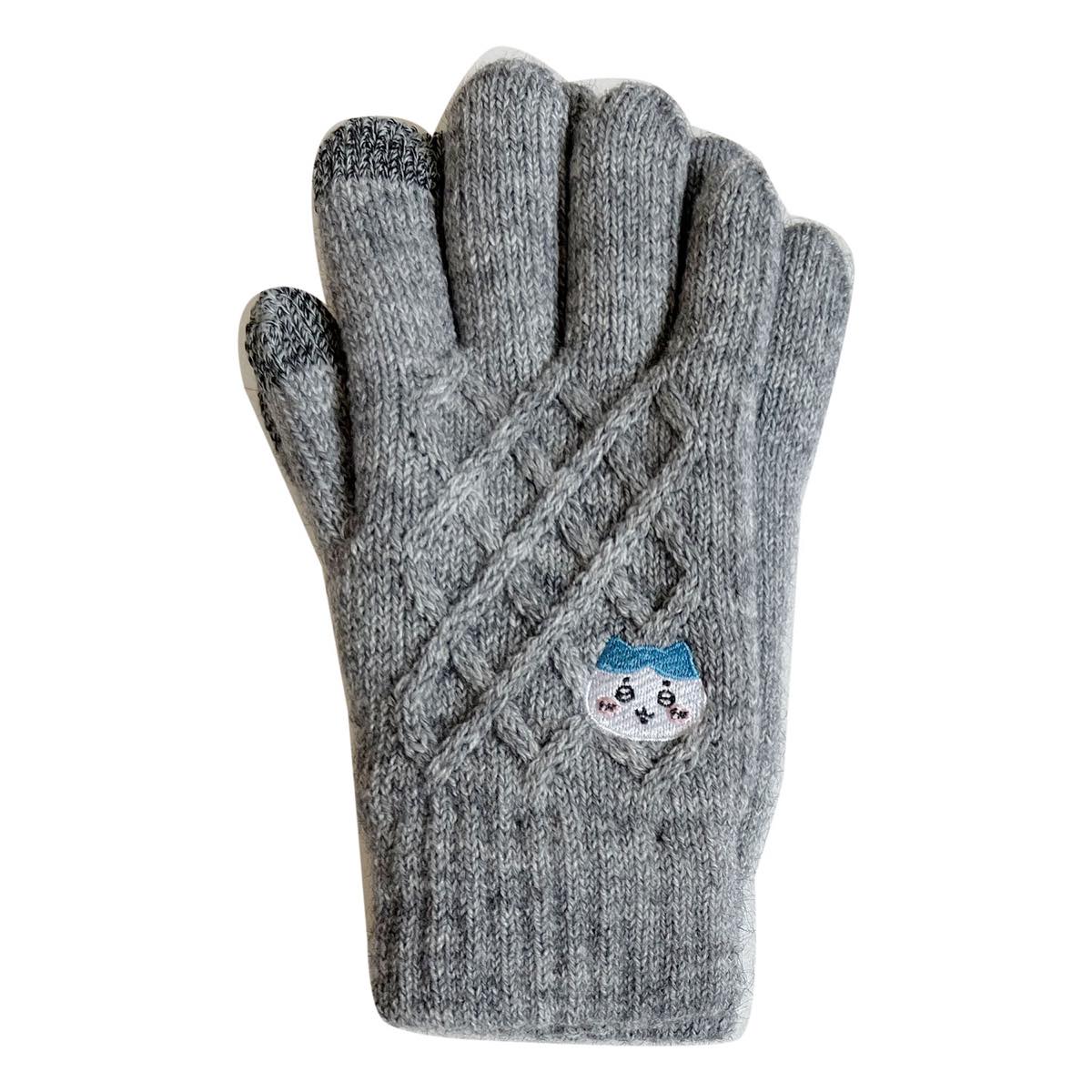 Chiikawa Smartphone-Compatible Cable Gloves (Hachiware Face)