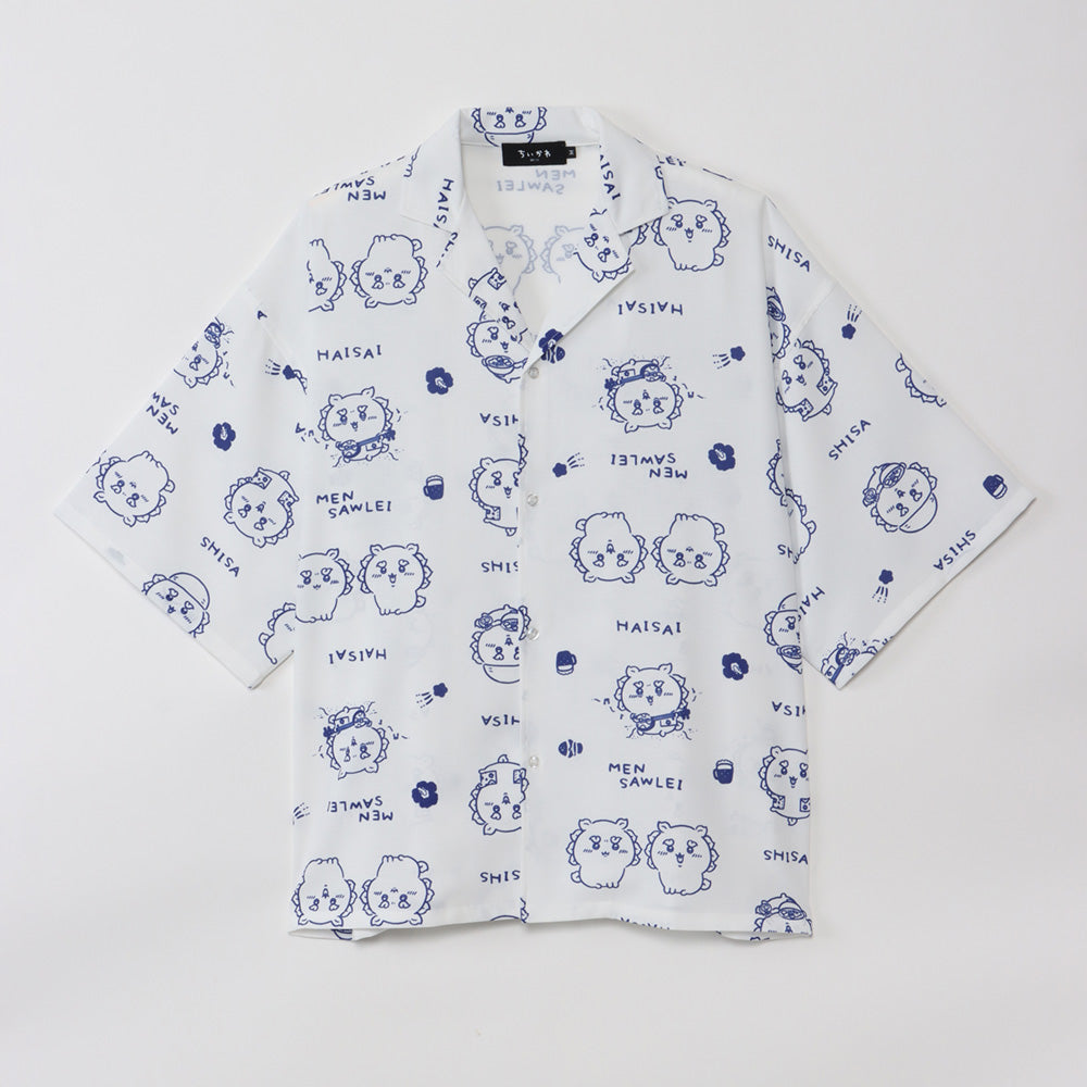 Chiikawa Shisa Festival!!! Open Collar Shirt (Shisa White)