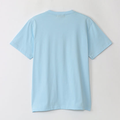 ちいかわ お出かけ楽しみ！な Tシャツ ハチワレとカメラ ライトブルー