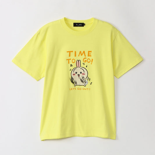 ちいかわ お出かけ楽しみ！な Tシャツ おでかけうさぎ ライトイエロー