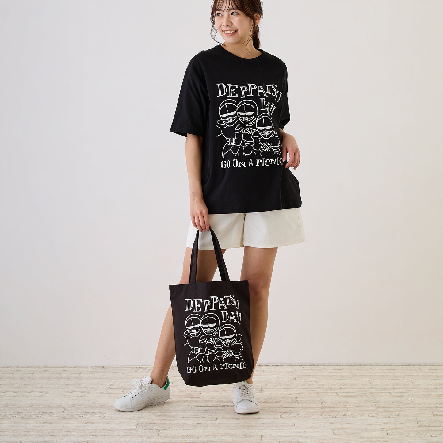 ちいかわ お出かけ楽しみ！な トートバッグ 鎧デッパツ ブラック