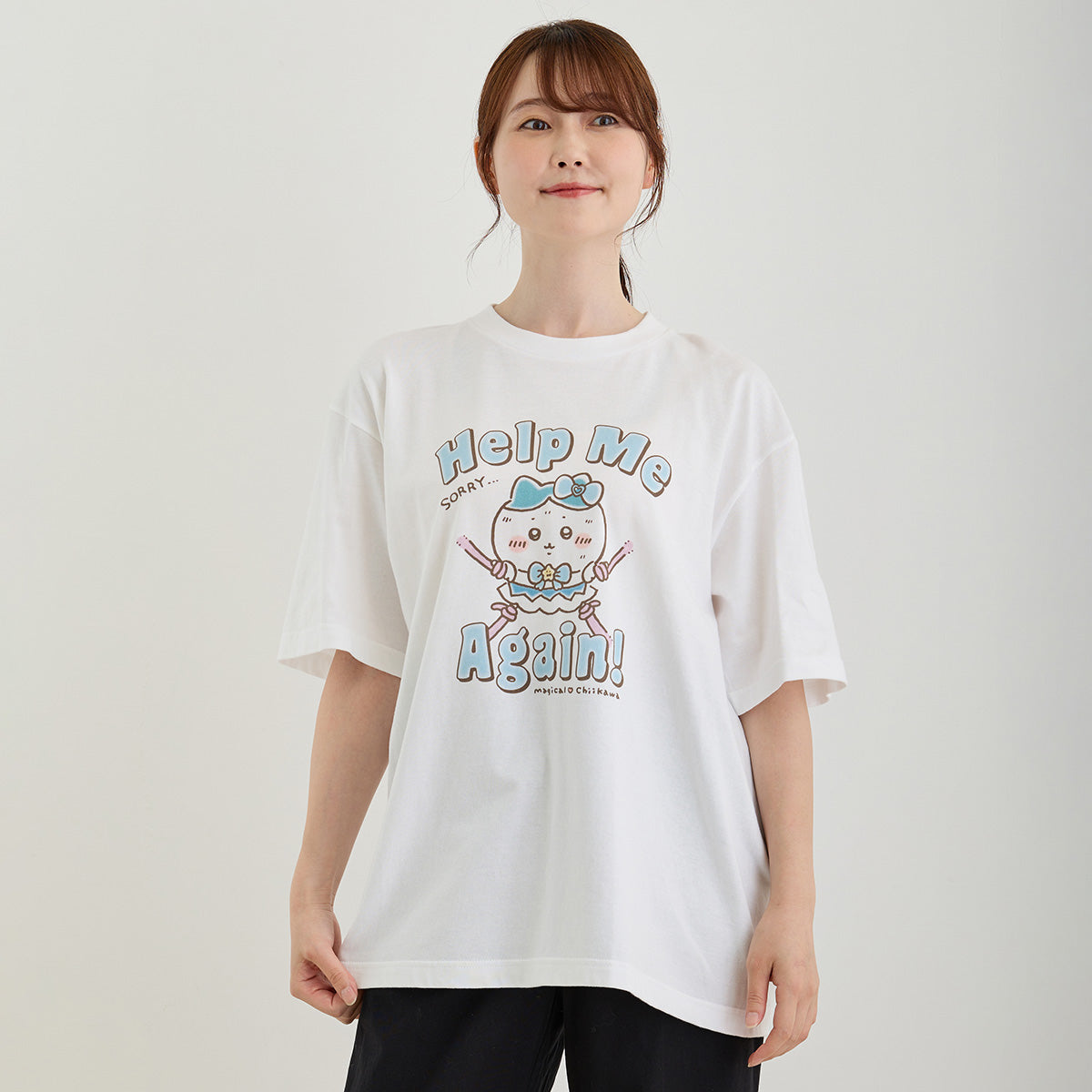 Chiikawa Super Magical Chiikawa Big T-shirt Help Me Again! White
