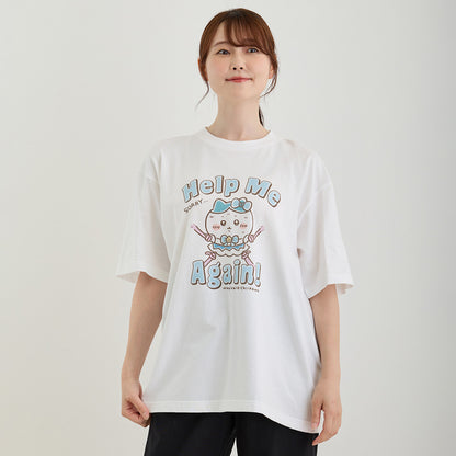 Chiikawa Super Magical Chiikawa Big T-shirt Help Me Again! White