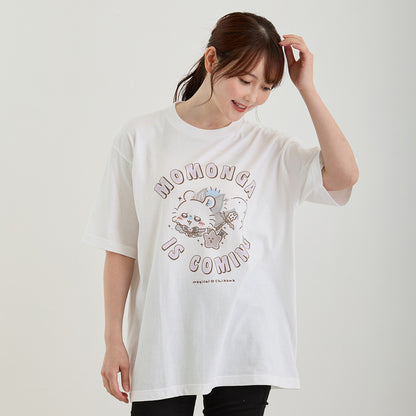 Chiikawa Super Magical Chiikawa Big T-shirt MOMONGA IS COMING White