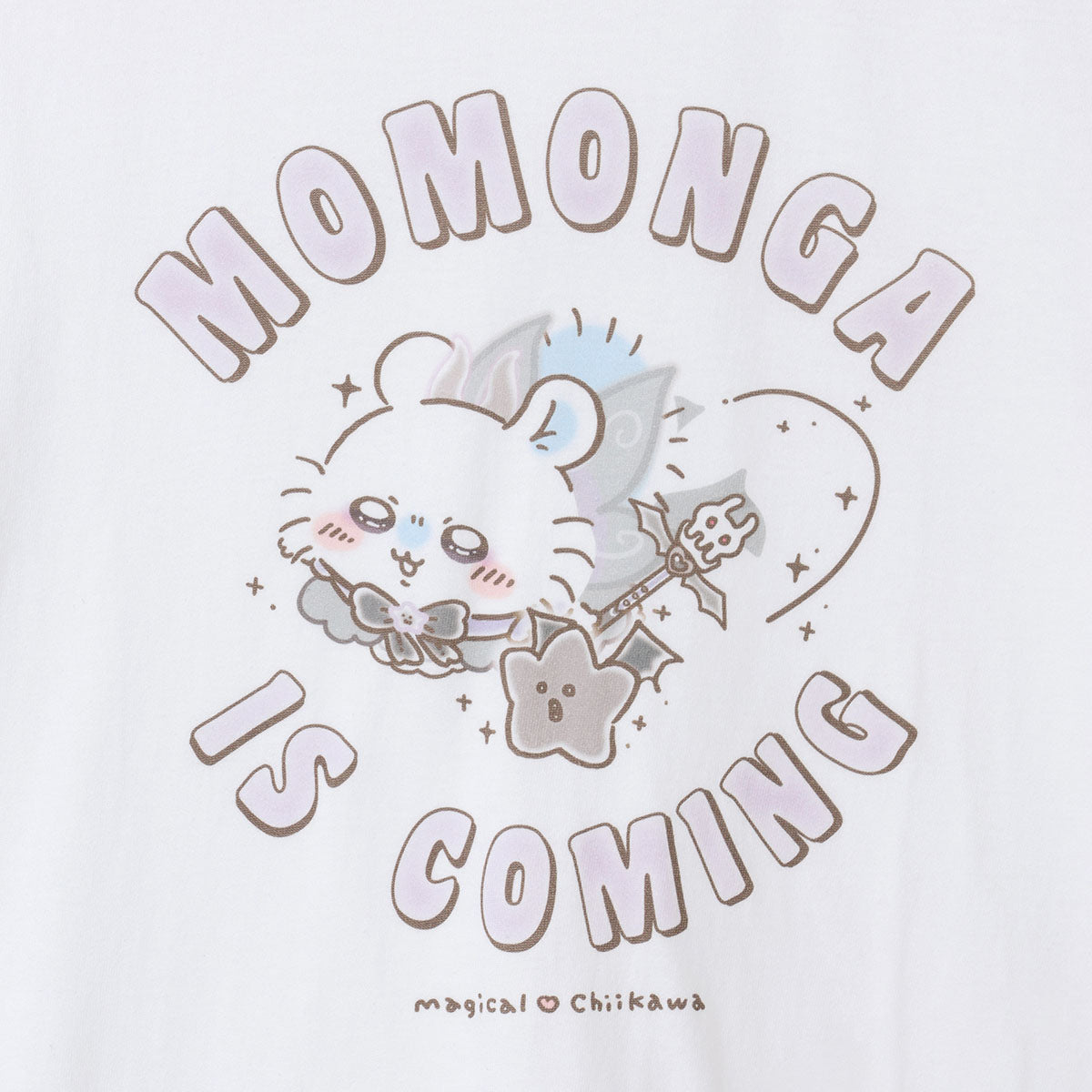Chiikawa Super Magical Chiikawa Big T-shirt MOMONGA IS COMING White