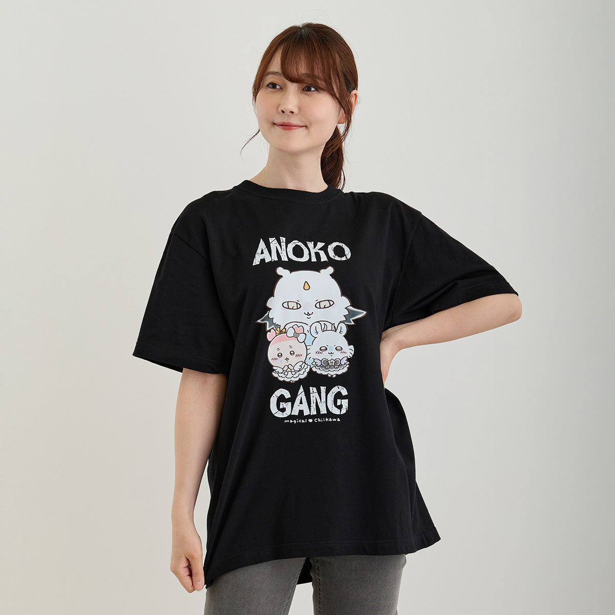 吉伊卡哇 超魔法吉伊卡哇 T恤 ANOKO GANG 黑色