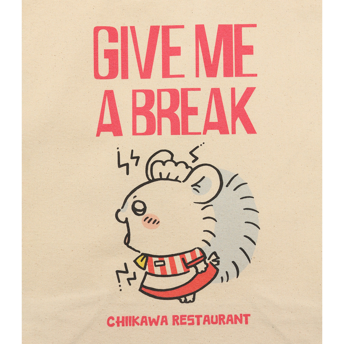 Chiikawa Chiikawa Restaurant Tote Bag GIVE ME A BREAK Natural