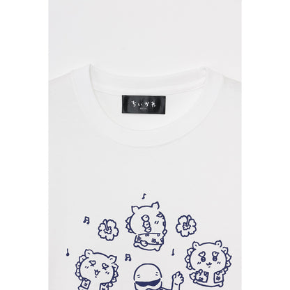 Chiikawa Shisa's Souvenir Shop T-shirt LET'S KEEP DANCING White