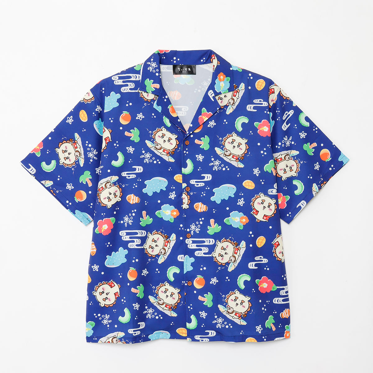 Chiikawa Shisa's Souvenir Shop Aloha Shirt Shisa Navy