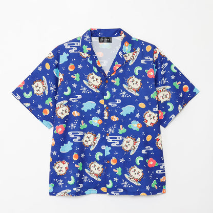 Chiikawa Shisa's Souvenir Shop Aloha Shirt Shisa Navy
