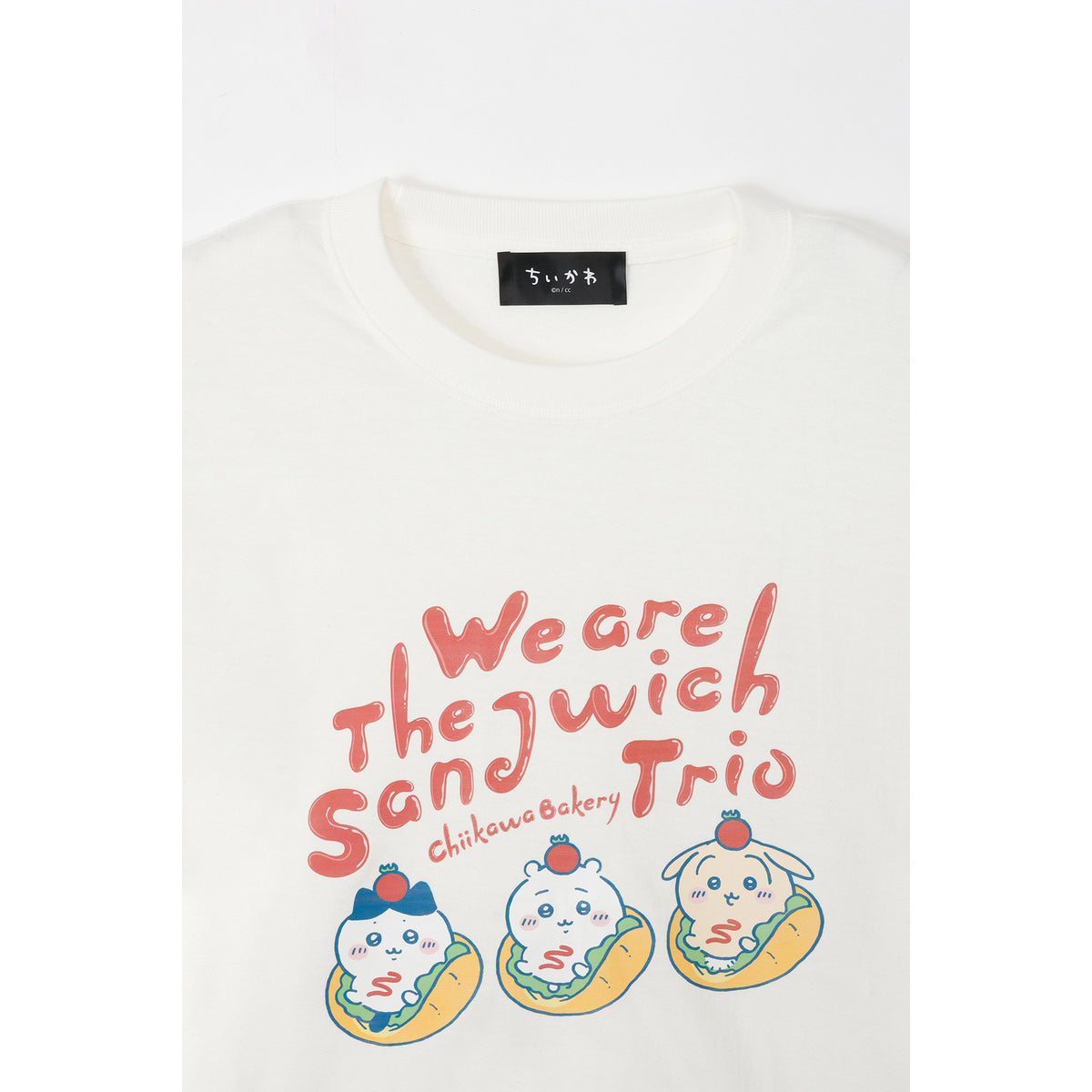 ちいかわ ちいかわベーカリー Tシャツ サンドなトリオ バニラホワイト