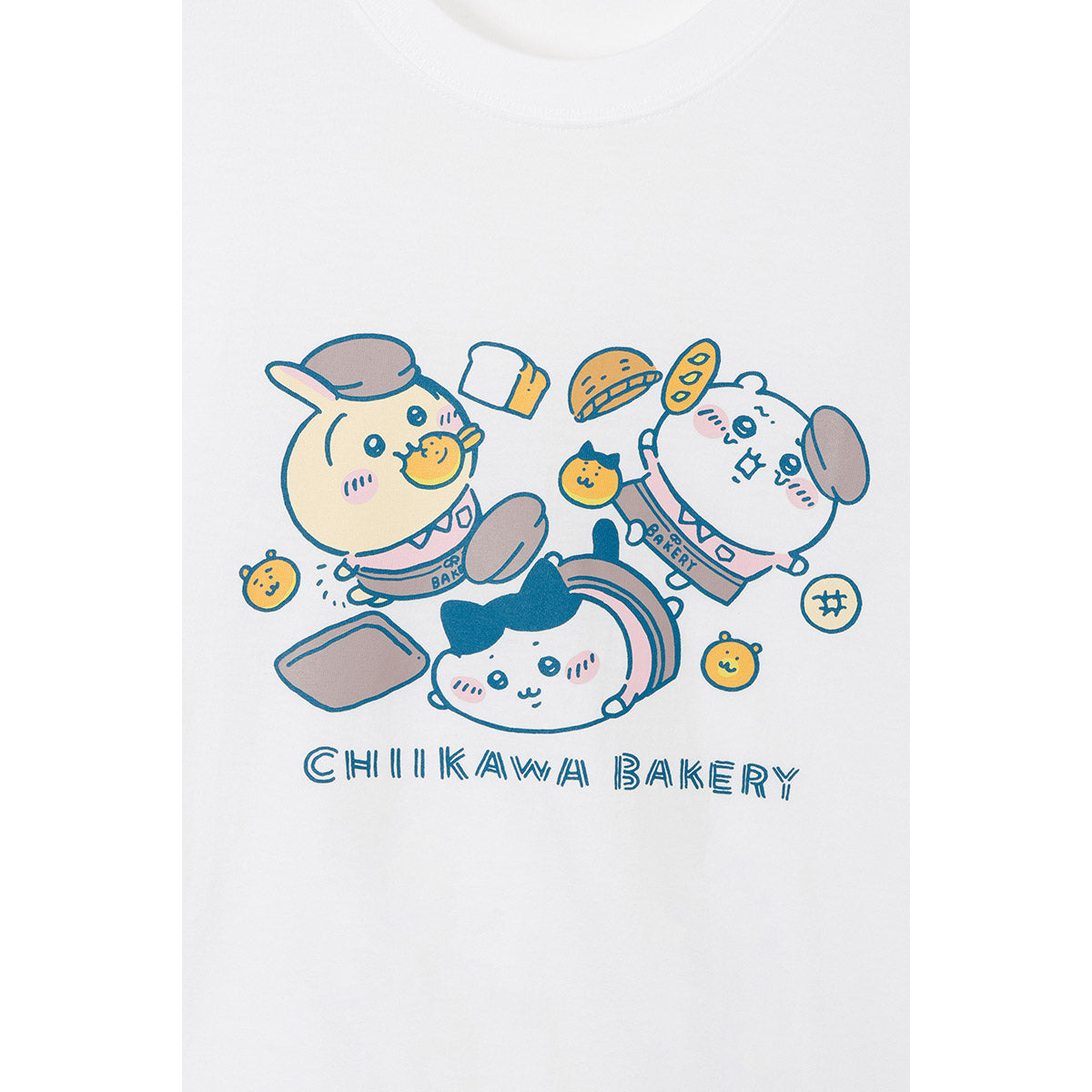 ちいかわ ちいかわベーカリー Tシャツ 転びまくるトリオ ホワイト