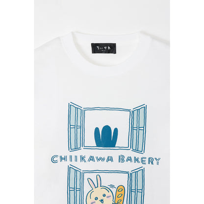 Chiikawa Chiikawa Bakery T-Shirt Peek from the Window White