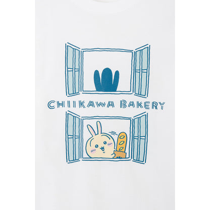 Chiikawa Chiikawa Bakery T-Shirt Peek from the Window White