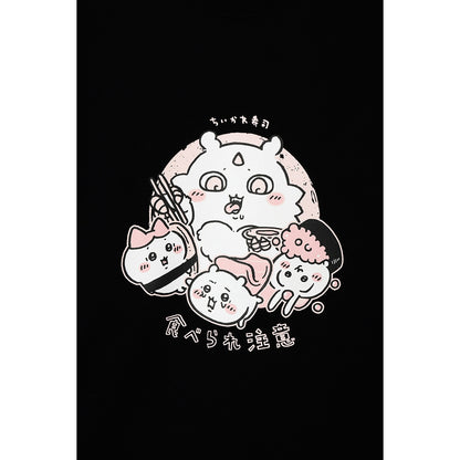 ちいかわ ちいかわ寿司 Tシャツ 食べられ注意 ブラック