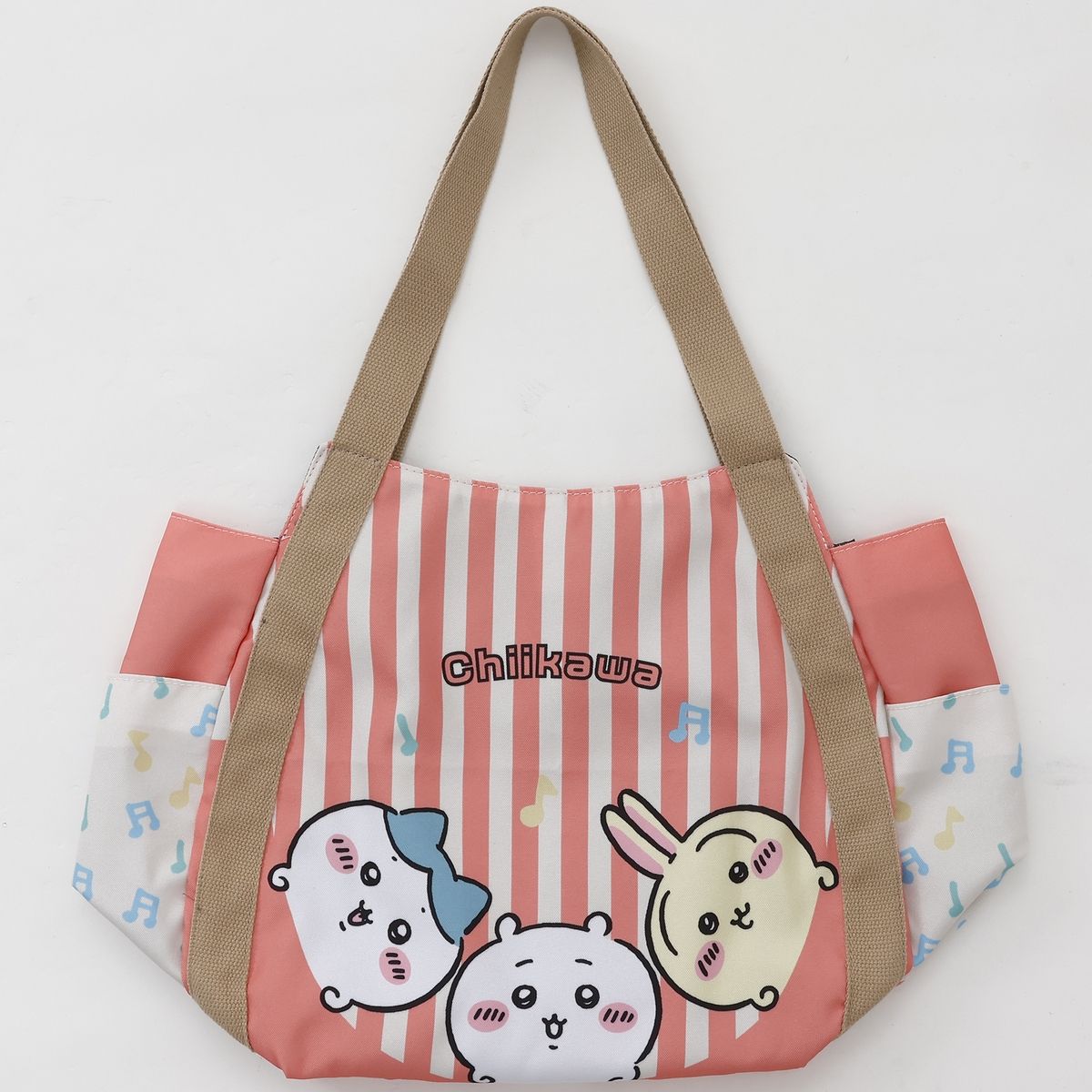 ちいかわ バルーンバッグ ストライプ ピンク