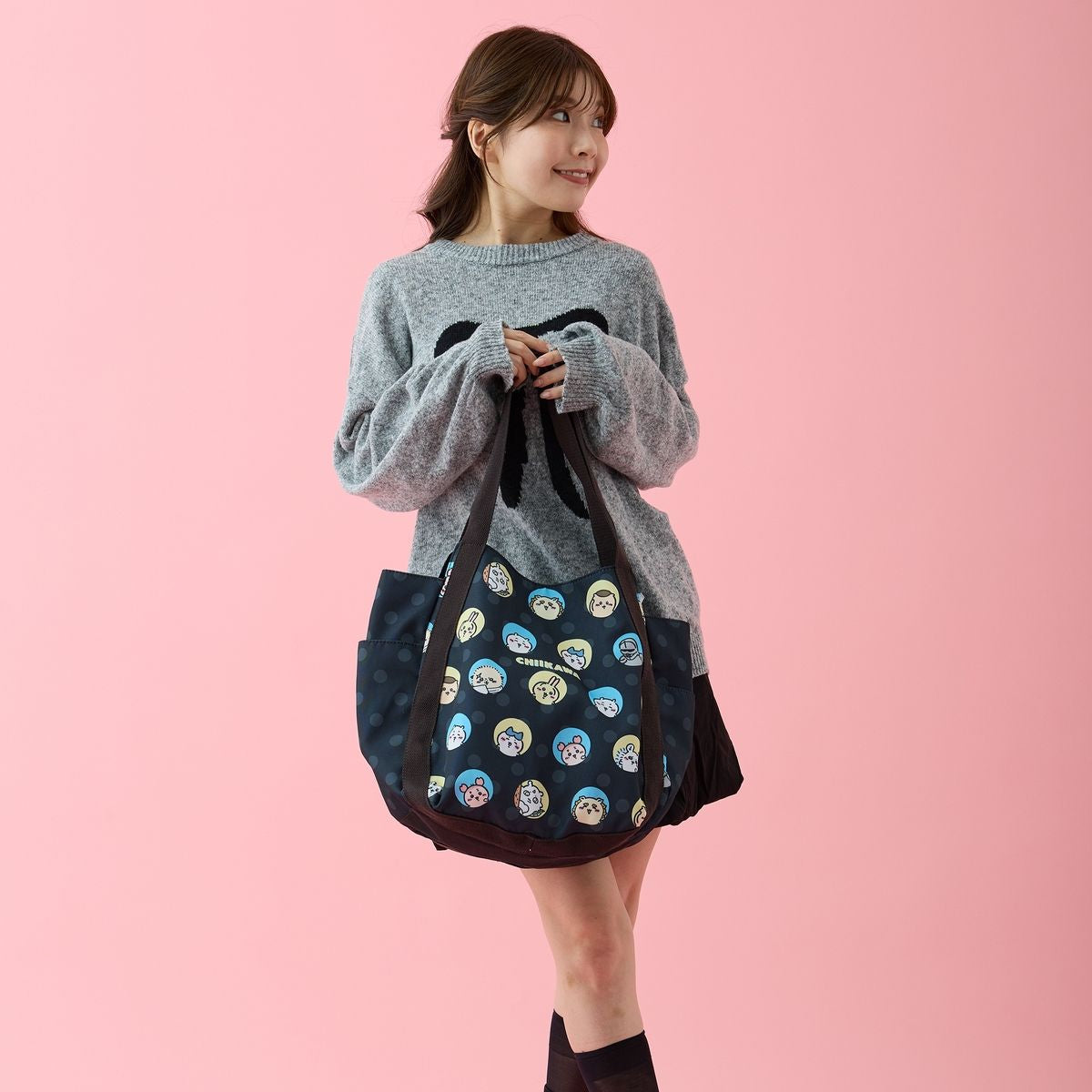 Chiikawa Balloon Bag Dot Black