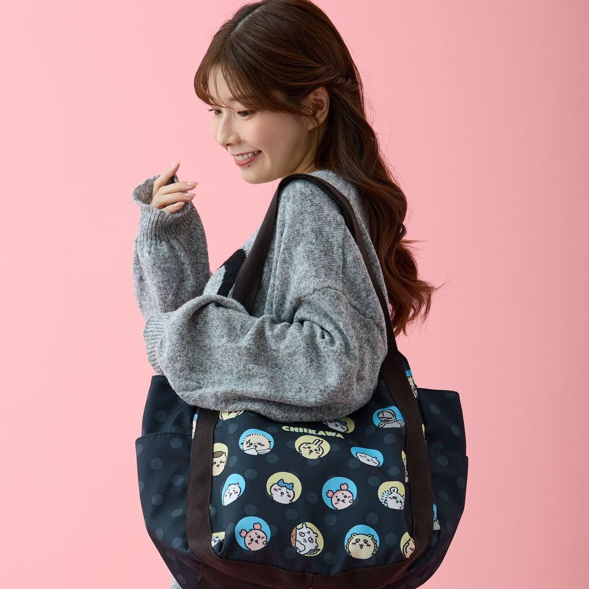 Chiikawa Balloon Bag Dot Black