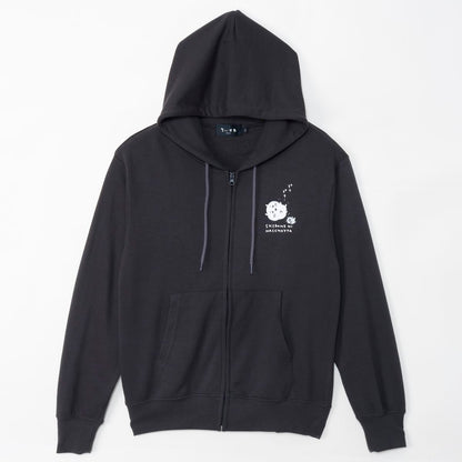 Chiikawa ZIP Hoodie White Eyes Gone Charcoal