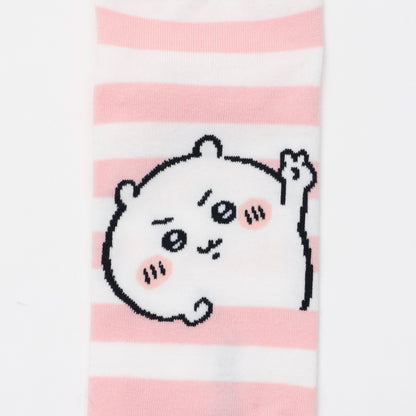 吉伊卡哇 中筒袜 吉伊卡哇Peace 粉色条纹