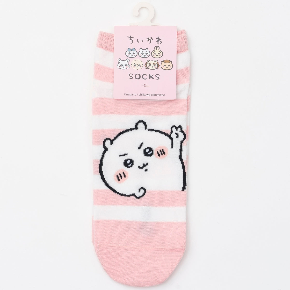 吉伊卡哇 中筒袜 吉伊卡哇Peace 粉色条纹