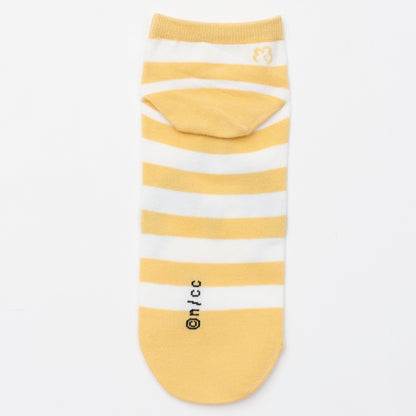 ちいかわ クルーソックス うさぎピース イエローボーダー