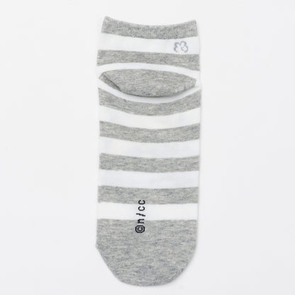 ちいかわ クルーソックス ラッコピース グレーボーダー