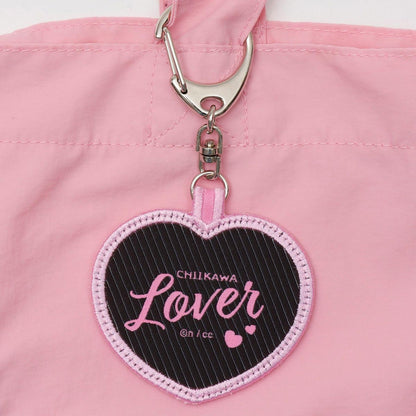 ちいかわ 刺繍トートバッグ ちいかわハート ピンク  (刺繍キーホルダー付)