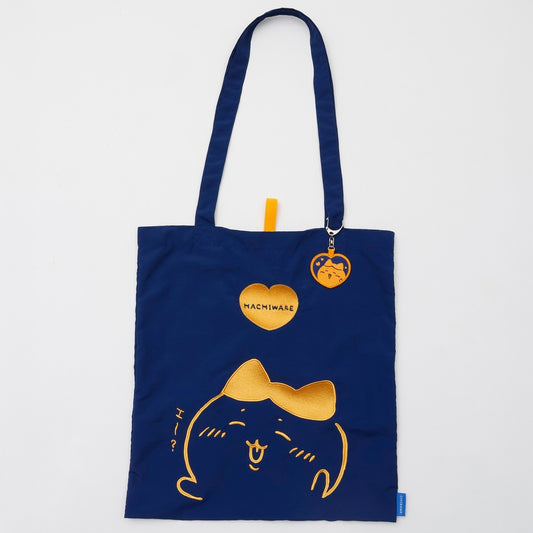 Chiikawa Embroidered ToteBag HachiwareHeart Blue (with EmbroideryKey ring) 