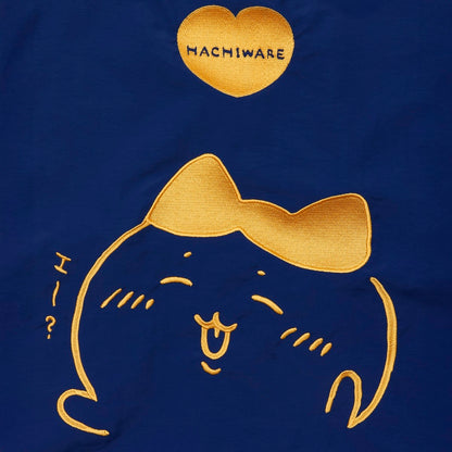 ちいかわ 刺繍トートバッグ ハチワレハート ブルー  (刺繍キーホルダー付)