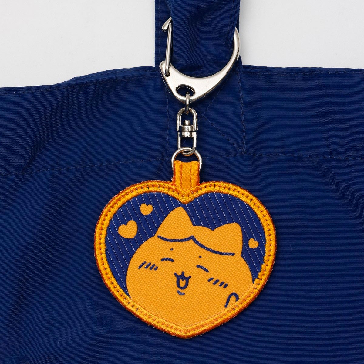 ちいかわ 刺繍トートバッグ ハチワレハート ブルー  (刺繍キーホルダー付)