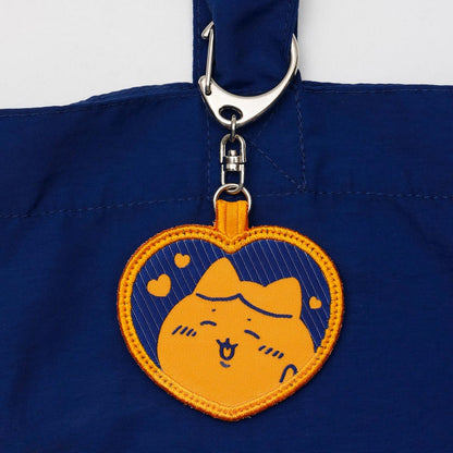 ちいかわ 刺繍トートバッグ ハチワレハート ブルー  (刺繍キーホルダー付)