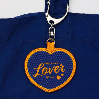 ちいかわ 刺繍トートバッグ ハチワレハート ブルー  (刺繍キーホルダー付)