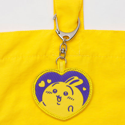 ちいかわ 刺繍トートバッグ うさぎハート イエロー  (刺繍キーホルダー付)