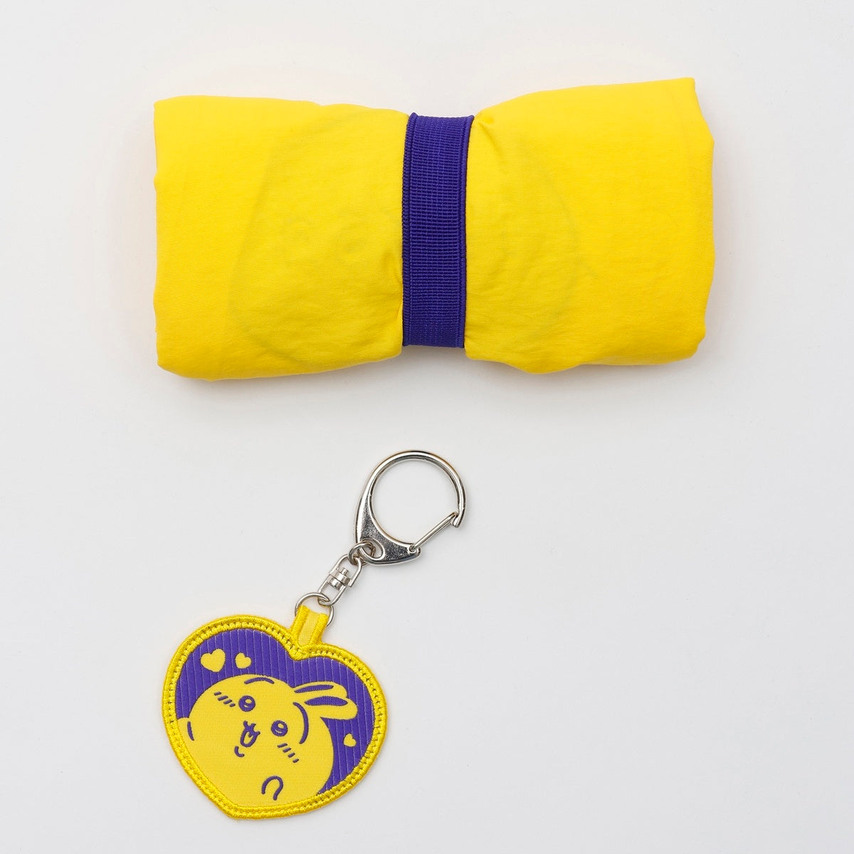 ちいかわ 刺繍トートバッグ うさぎハート イエロー  (刺繍キーホルダー付)