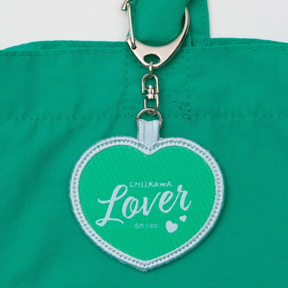 ちいかわ 刺繍トートバッグ くりまんじゅうハート グリーン  (刺繍キーホルダー付)