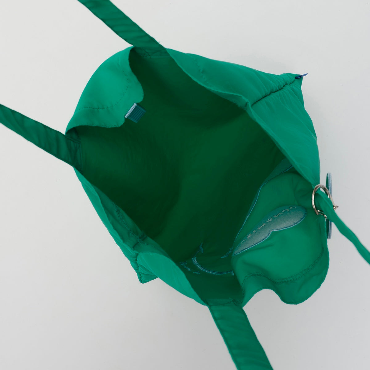 ちいかわ 刺繍トートバッグ くりまんじゅうハート グリーン  (刺繍キーホルダー付)