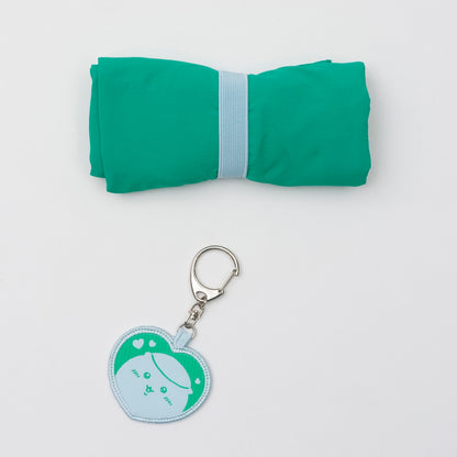 ちいかわ 刺繍トートバッグ くりまんじゅうハート グリーン  (刺繍キーホルダー付)