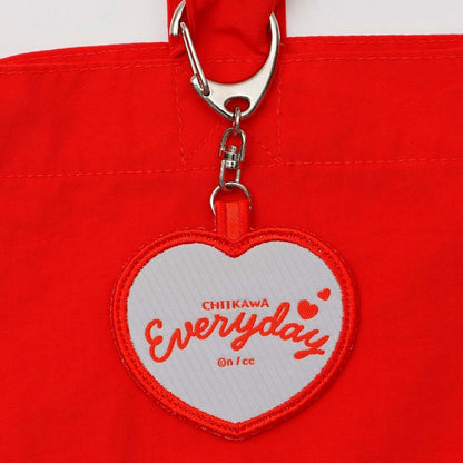 ちいかわ 刺繍トートバッグ ちいかわの毎日 レッド  (刺繍キーホルダー付)