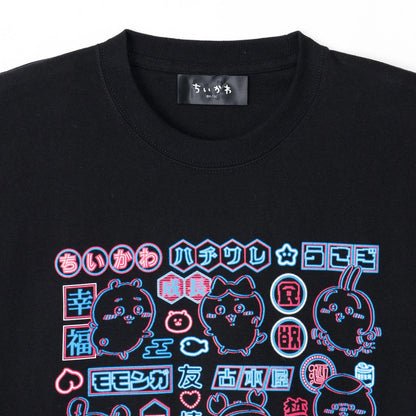 ちいかわ トーキョーちいかわ Tシャツ ネオン ブラック