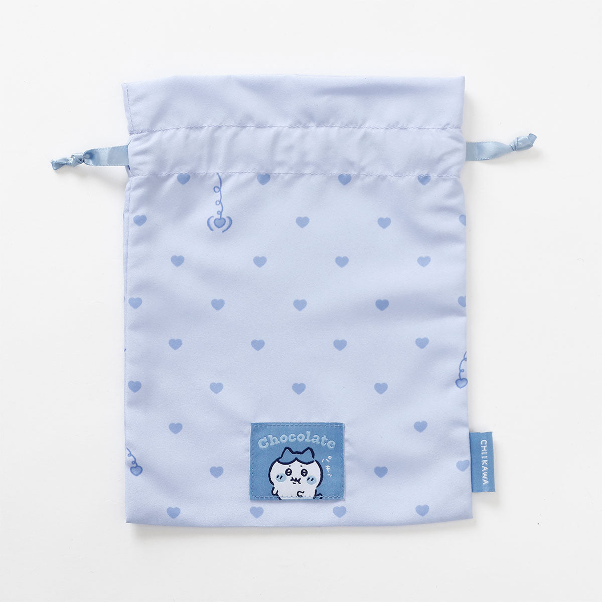 Chiikawa Drawstring Pouch Heart Chocolate Hachiware Blue